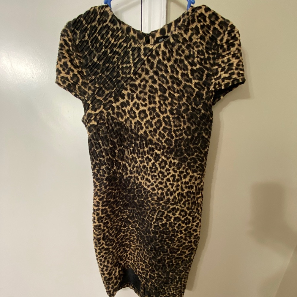Cheetah print mini dress